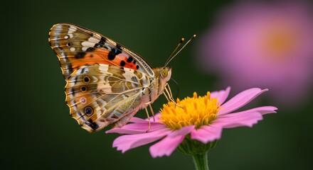 Obraz premium Stunning Macro Shot of a Colorful Butterfly