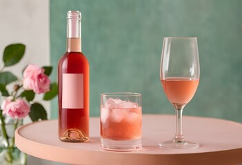 iced rose wine