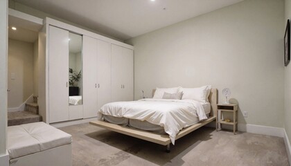 Modern bedroom design with minimalist furnishings