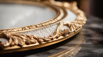 Naklejka premium finish circle gold frame