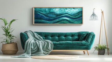 Scandinavian-inspired wall art with abstract patterns in a simple wooden frame