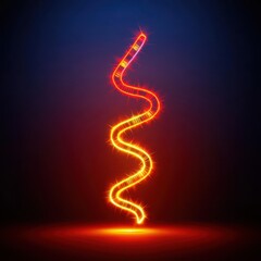 Obraz premium A vibrant, glowing spiral of light dances against a dark background, creating a dynamic and energetic visual effect.