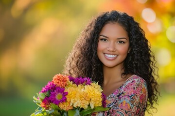 Naklejka premium The loose cuts and delicate patterns are full of art, and the colors of the flowers complement the tones of autumn, as if holding the fullness of autumn in your hands.