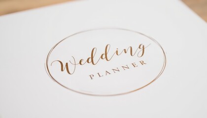 Elegant Wedding Planner Logo on White Background with Gold Foil Detailing for Event Coordination Designs
