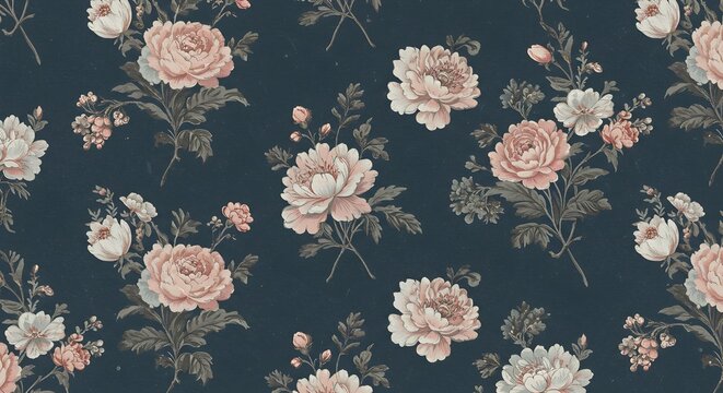 Fototapeta Midnight Pastel Peony Wallpaper