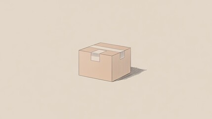 Fototapeta premium Plain Cardboard Box on Light Background with Simple Design