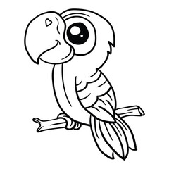 Hand drawing style of parrot vector. it is suitable for pets icon sign or symbol