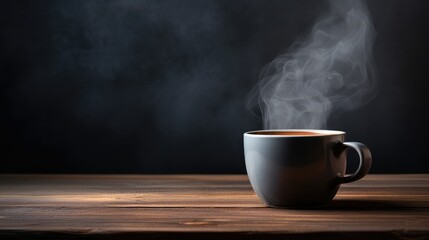 Fototapeta premium steam grey coffee cup