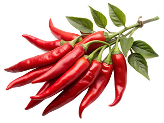 red hot chili peppers isolated on white