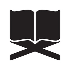Holy book for muslim people quran for prayer and reading vector illustration icon or logo for web sites, religious education of islam