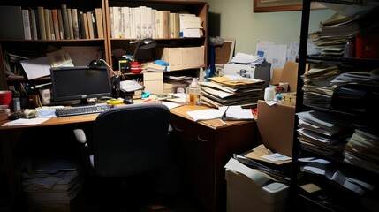 Naklejka premium filing cramped office