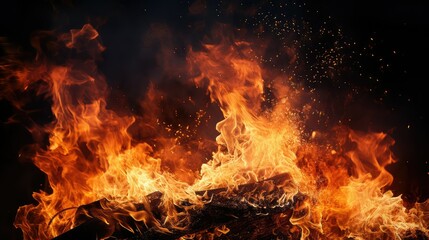 bon black background fire