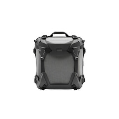Durable Gray Motorcycle Saddlebag Front View