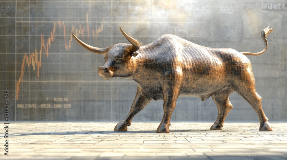 Fototapete create prompts for stock photos related to design. bullish point, trend of graph with - characters a