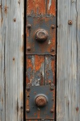 Fototapeta premium Weathered Wood and Rusty Metal Detail Capturing the Essence of Time and Decay in a Close Up Shot Revealing Texture and Color