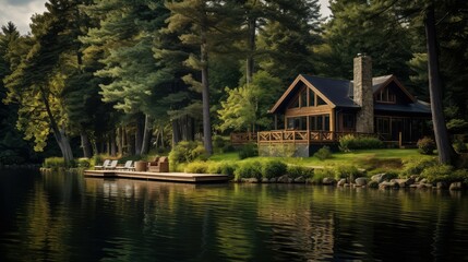 Obraz premium lake house beautiful