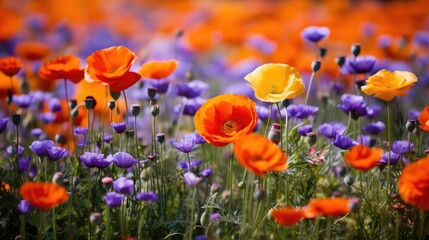 Obraz premium flowers orange and purple