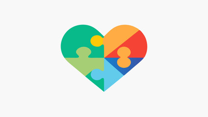 Puzzle Pieces Different pieces of a colorful puzzle coming together to form a whole heart indicating how each individual contributes to a sense of belonging.