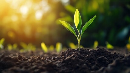 Create  prompts for stock photos related to Young rice sprout ready to growing in the rice field with - characters and ending with