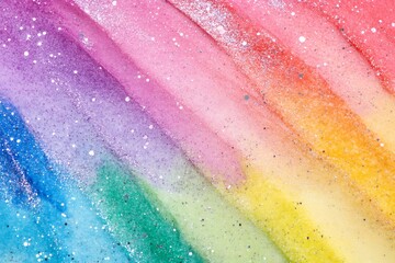 Vibrant Rainbow Watercolor Texture with Sparkling Glitter Perfect for Backgrounds and Designs