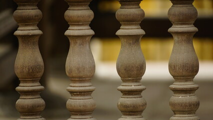 Classic carved wooden fence background