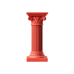 Naklejka premium Coral Coloured Classical Column, 3D Render