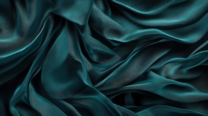 Obraz premium Teal, luxurious draped fabric texture