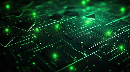 Fototapeta premium geometric green cyber background