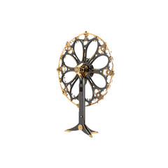 Obraz premium Elegant Gold and Black Ornate Kinetic Sculpture Wheel
