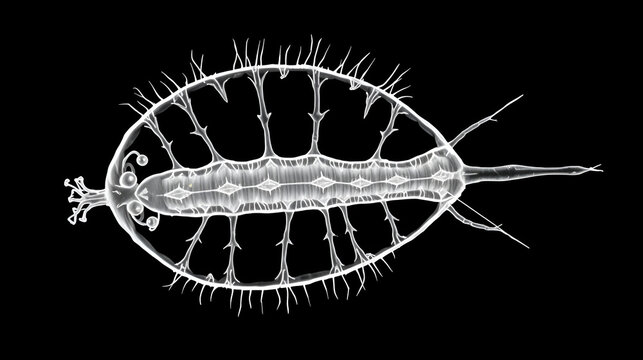 Paramecium caudatum showing cilia and trichocysts icon in filled outline style