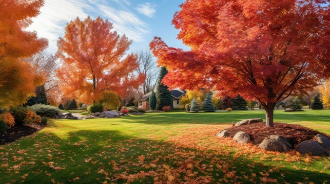 garden backyard fall leaves