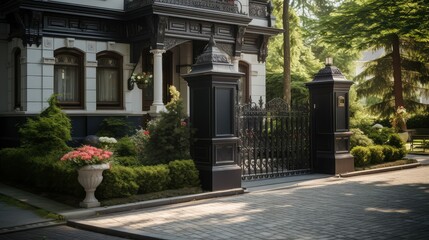 iron house with mailbox