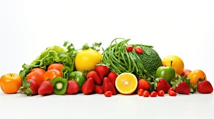 fresh healthy food white background