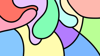 ABSTRACT BACKGROUND HAND DRAWN ORGANIC SHAPES WITH LINES. FLAT COLOR DESIGN VECTOR TEMPLATE FOR WALLPAPER, COVER DESIGN