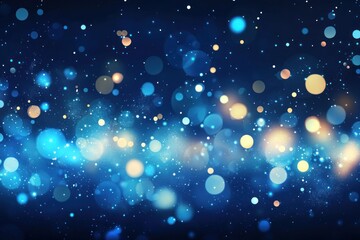 Obraz premium Abstract blue and gold bokeh lights background.
