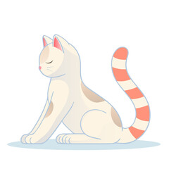 friedliche Katze in einer sanften Yoga-Position