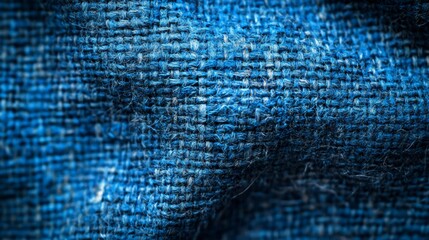 Professional Blue and Black Cotton Fabric Hand Woven Texture for Designers and Craftsmen