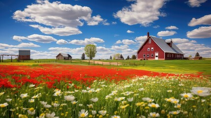 Obraz premium traditional farmhouse spring