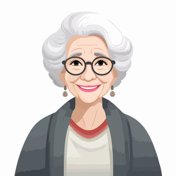 Babcia starsza pani ilustracja awatar