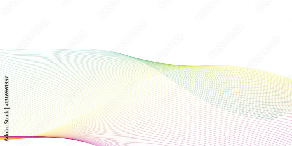 Poster abstract frequency sound wavy, twisted curve lines with blend effect. technology abstract wavy curve
