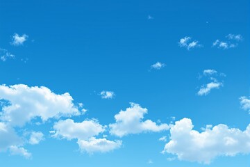 Fototapeta premium Blue sky with fluffy white clouds.