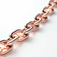 Obraz premium Metal Chains with Star Elements Isolated on White Background