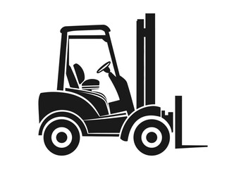 Naklejka premium Forklift Silhouette Vector Illustration on white background