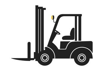 Forklift Silhouette Vector Illustration on white background
