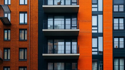 Obraz premium Professional Close-up of Rear Facades of Residential Buildings
