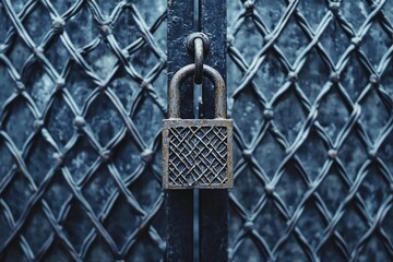 A weathered lock dangles from a shattered gate, representing lost chances and the decline of aspirations that once held promise.