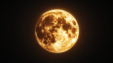 Fototapeta premium Full, fiery orange moon