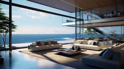 Obraz premium floor modern house with windows