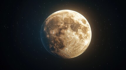 Fototapeta premium Full moon in starry night sky