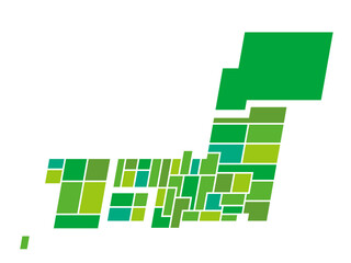 直線で表現したシンプルな日本地図
